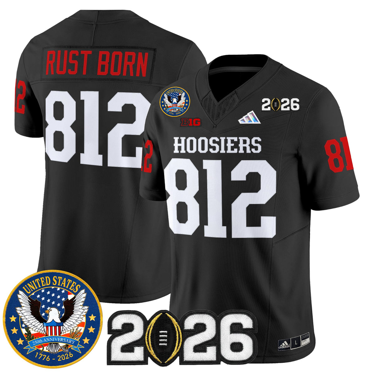 Men's Indiana Hoosiers "United States 250th Anniversary Patch" Vapor Limited Jersey - All Stitched