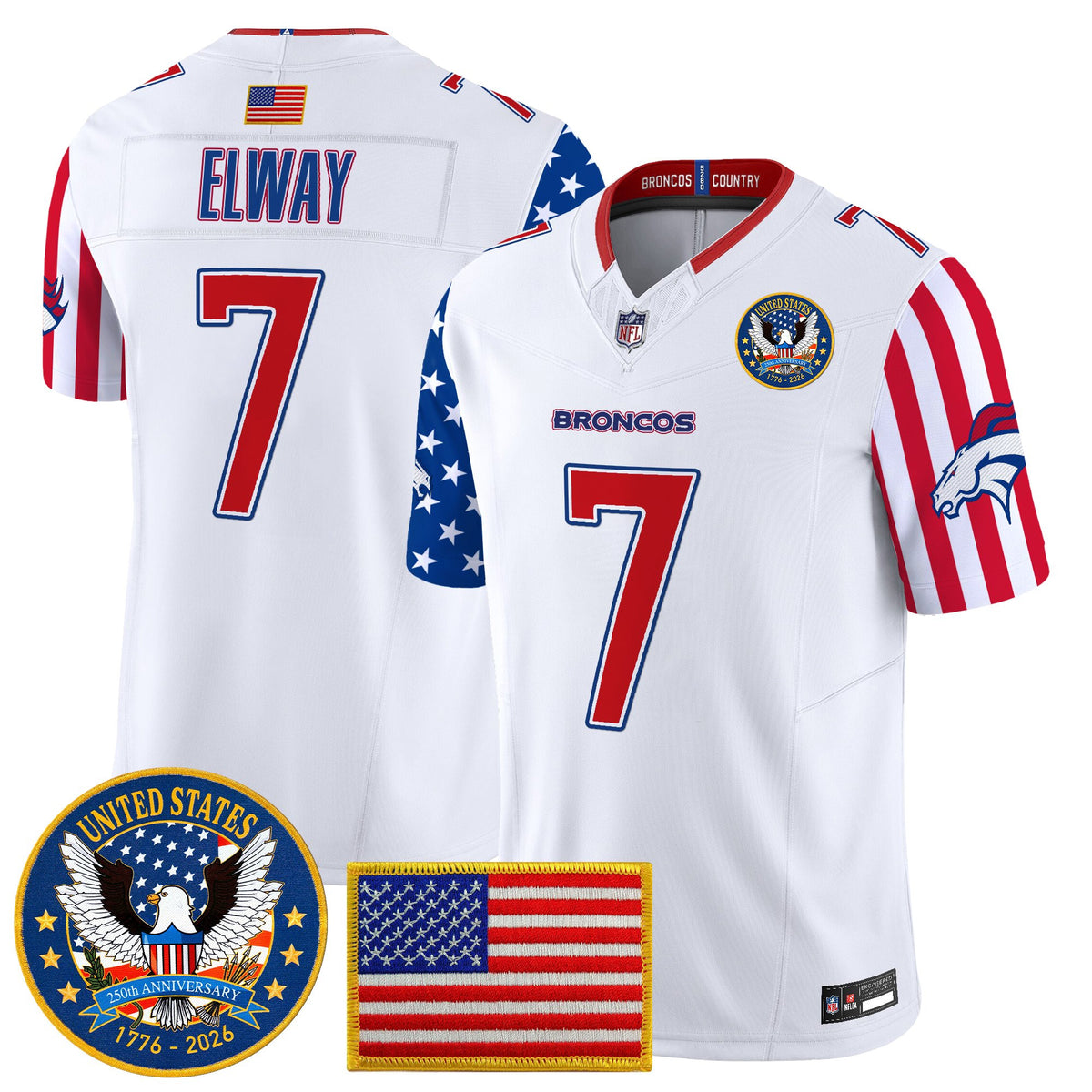 Men's Denver Broncos "America250 Edition" Vapor Limited Jersey V2 - All Stitched