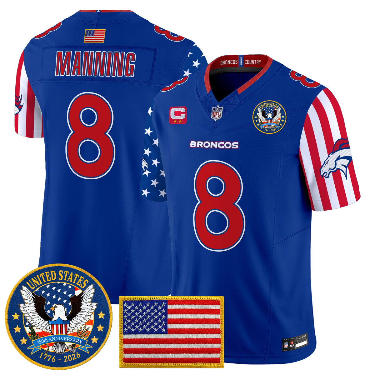 Men's Denver Broncos "America250 Edition" Vapor Limited Jersey V2 - All Stitched