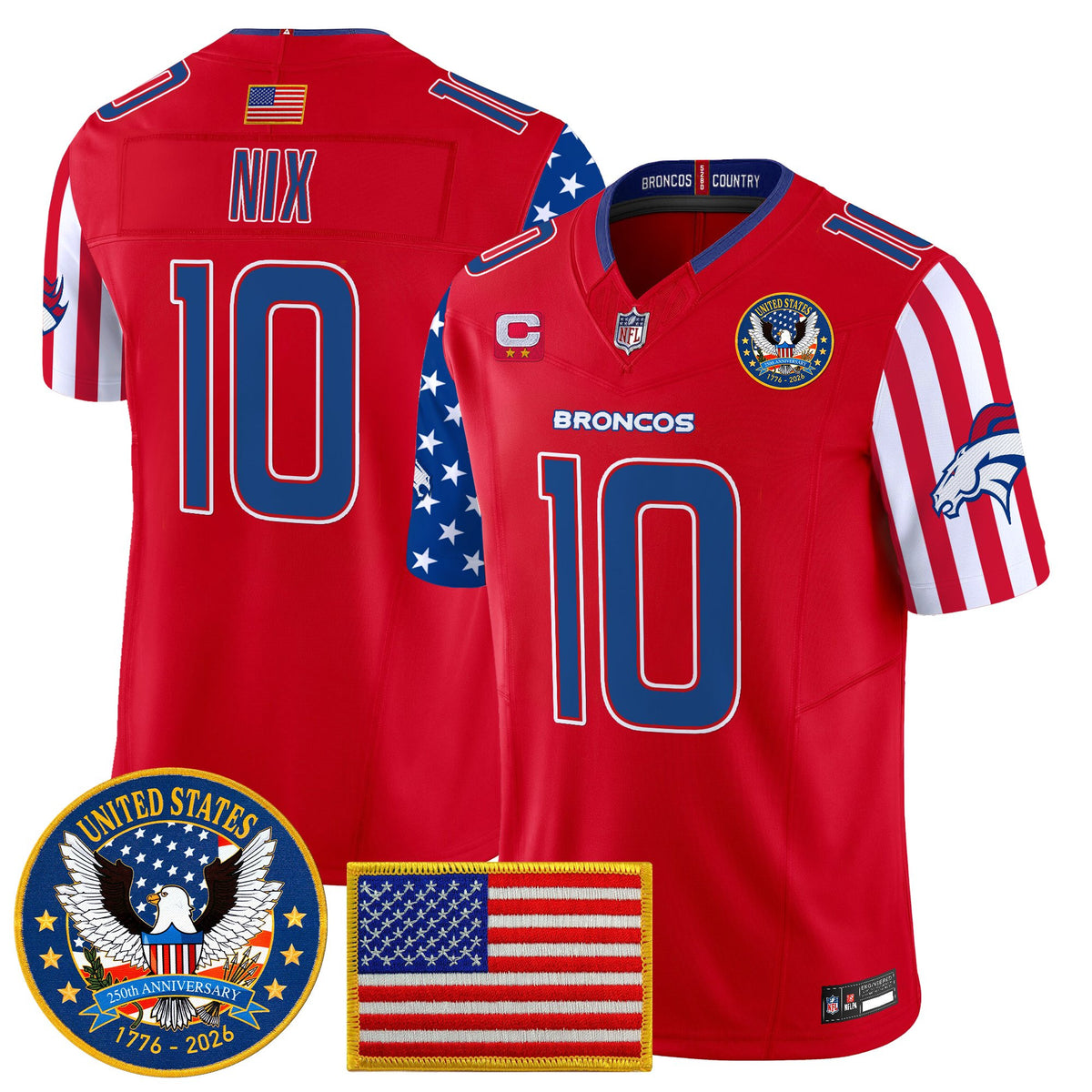 Men's Denver Broncos "America250 Edition" Vapor Limited Jersey V2 - All Stitched