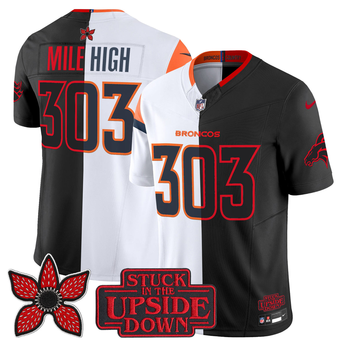 Men's Denver Broncos 'Upside Down Edition' Vapor Limited Jersey - All Stitched