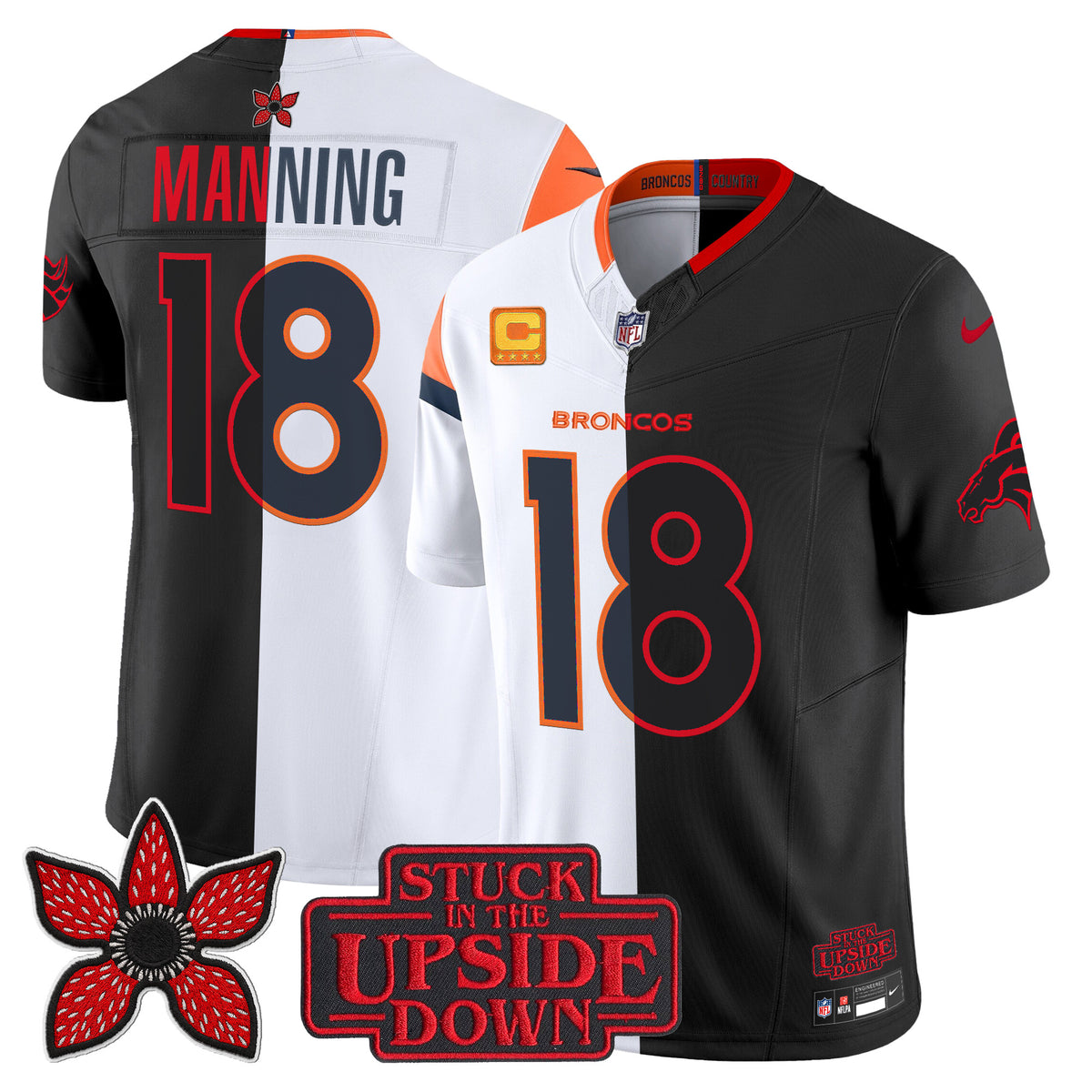Men's Denver Broncos 'Upside Down Edition' Vapor Limited Jersey - All Stitched