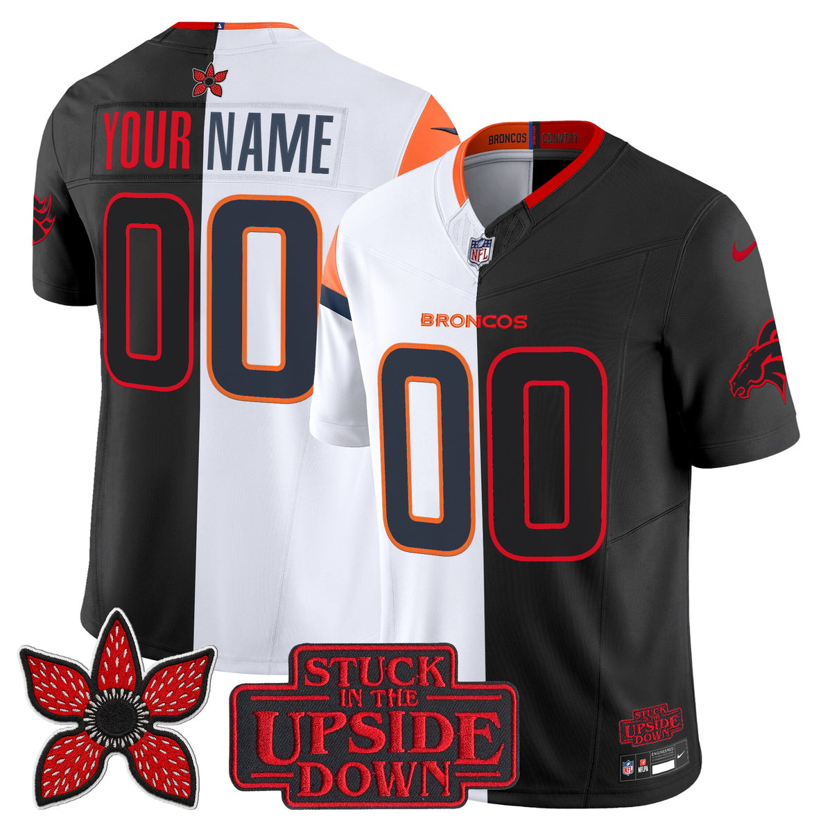 Denver Broncos 'Upside Down Edition' Vapor Limited Custom Jersey - All Stitched