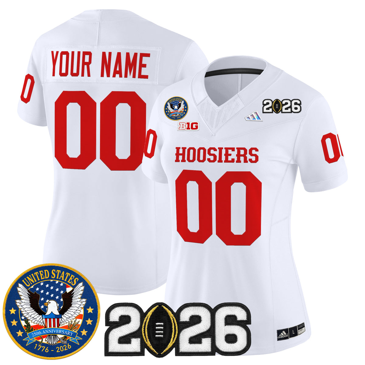 Indiana Hoosiers "United States 250th Anniversary Patch" Vapor Limited Custom Jersey - All Stitched