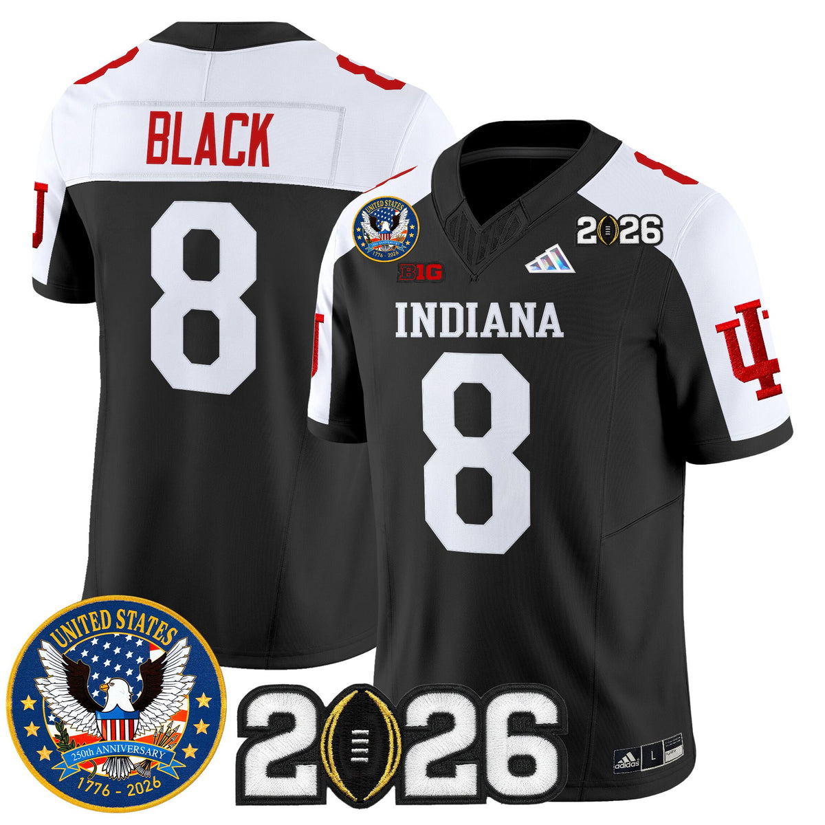 Men's Indiana Hoosiers "United States 250th Anniversary Patch" Vapor Limited Jersey V2 - All Stitched
