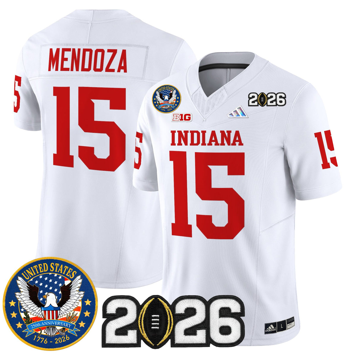 Men's Indiana Hoosiers "United States 250th Anniversary Patch" Vapor Limited Jersey V2 - All Stitched