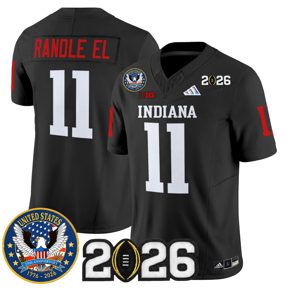 Men's Indiana Hoosiers "United States 250th Anniversary Patch" Vapor Limited Jersey V2 - All Stitched
