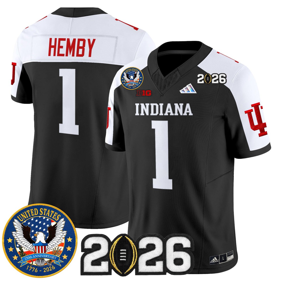 Men's Indiana Hoosiers "United States 250th Anniversary Patch" Vapor Limited Jersey V2 - All Stitched