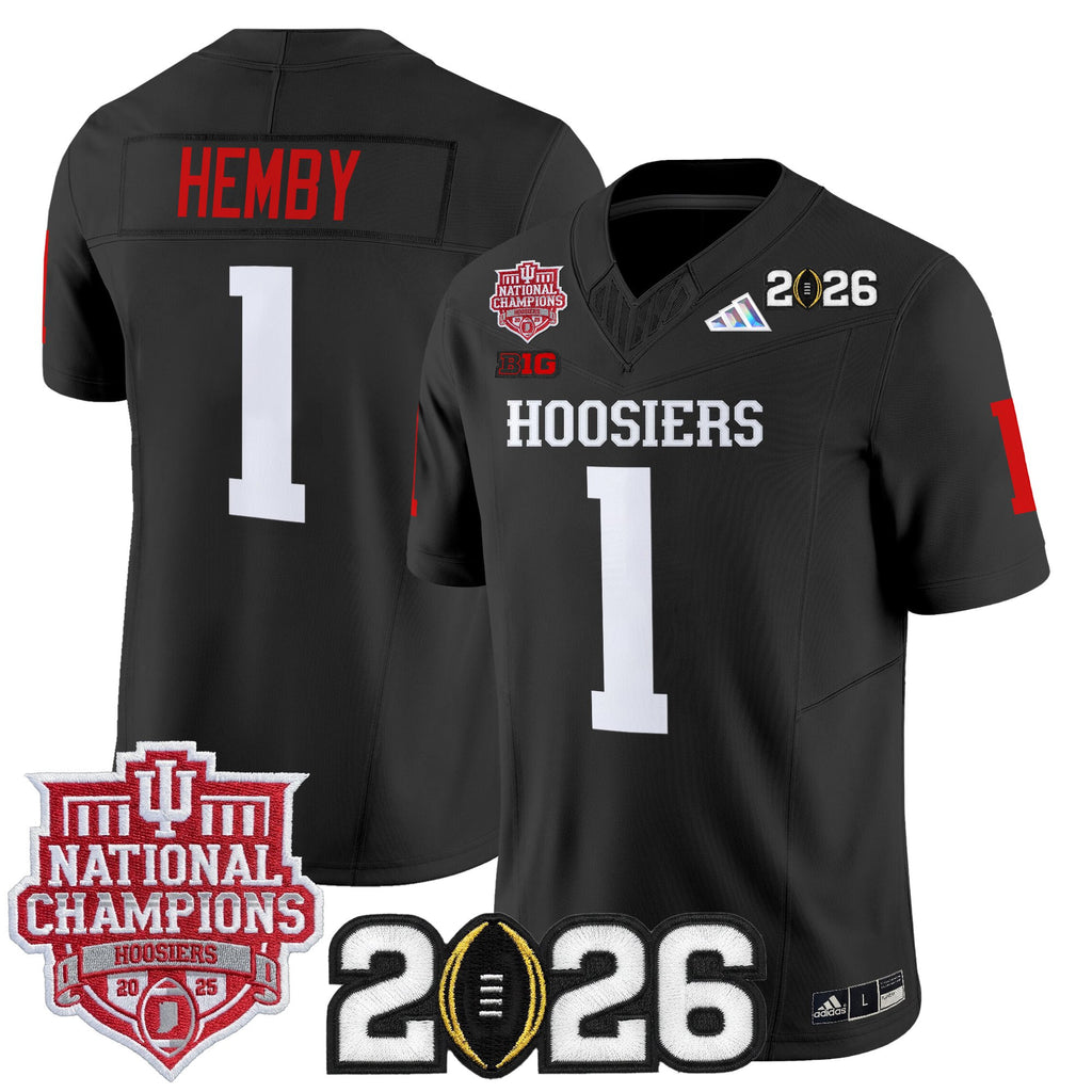 Men's Indiana Hoosiers 2025 National Champions & 2026 CFP Final Patch Vapor Limited Jersey - All Stitched