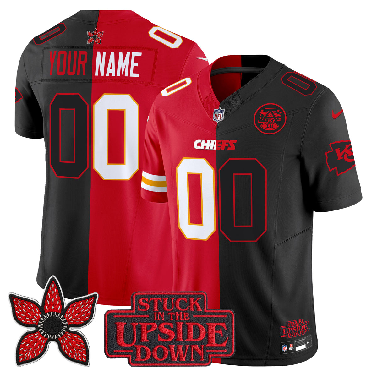 Kansas City Chiefs 'Upside Down Edition' Vapor Limited Custom Jersey - All Stitched