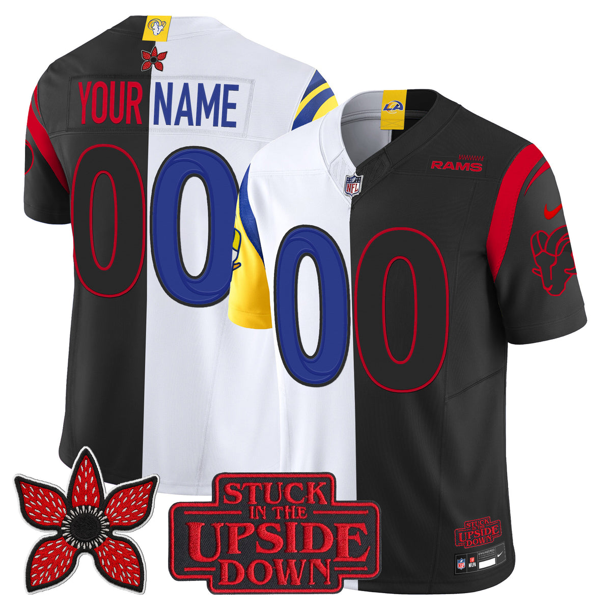 Los Angeles Rams 'Upside Down Edition' Vapor Limited Custom Jersey - All Stitched