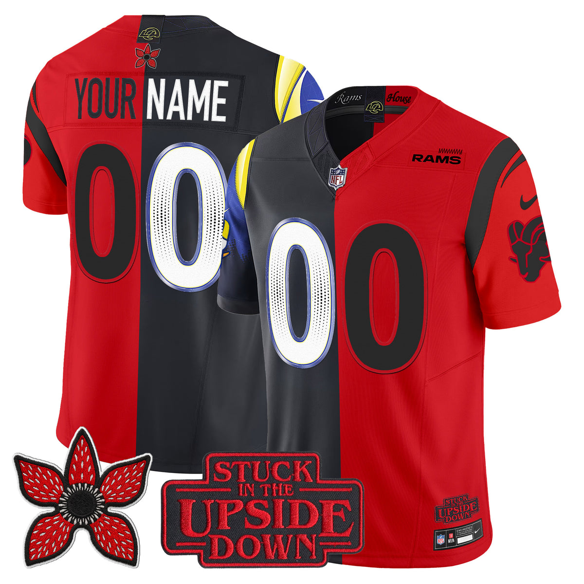 Los Angeles Rams 'Upside Down Edition' Vapor Limited Custom Jersey - All Stitched