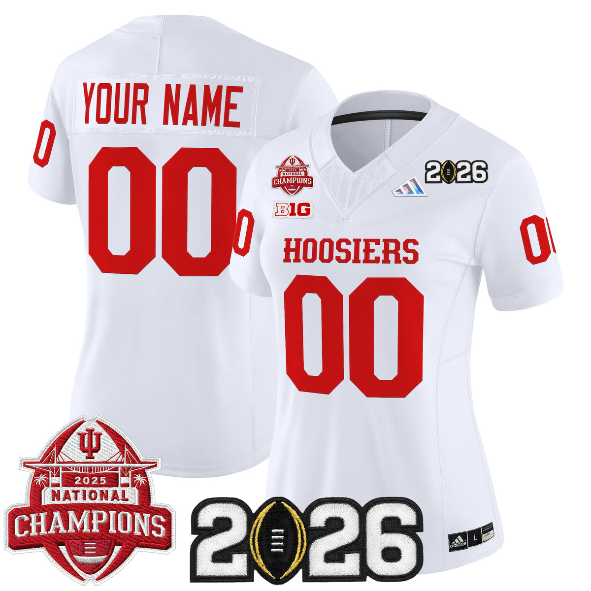 Indiana Hoosiers 2025 National Champions & 2026 CFP Final Patch Vapor Limited Custom Jersey V2 - All Stitched
