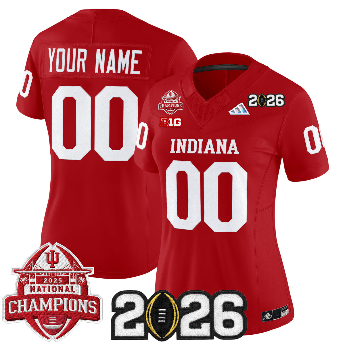 Indiana Hoosiers 2025 National Champions & 2026 CFP Final Patch Vapor Limited Custom Jersey V2 - All Stitched