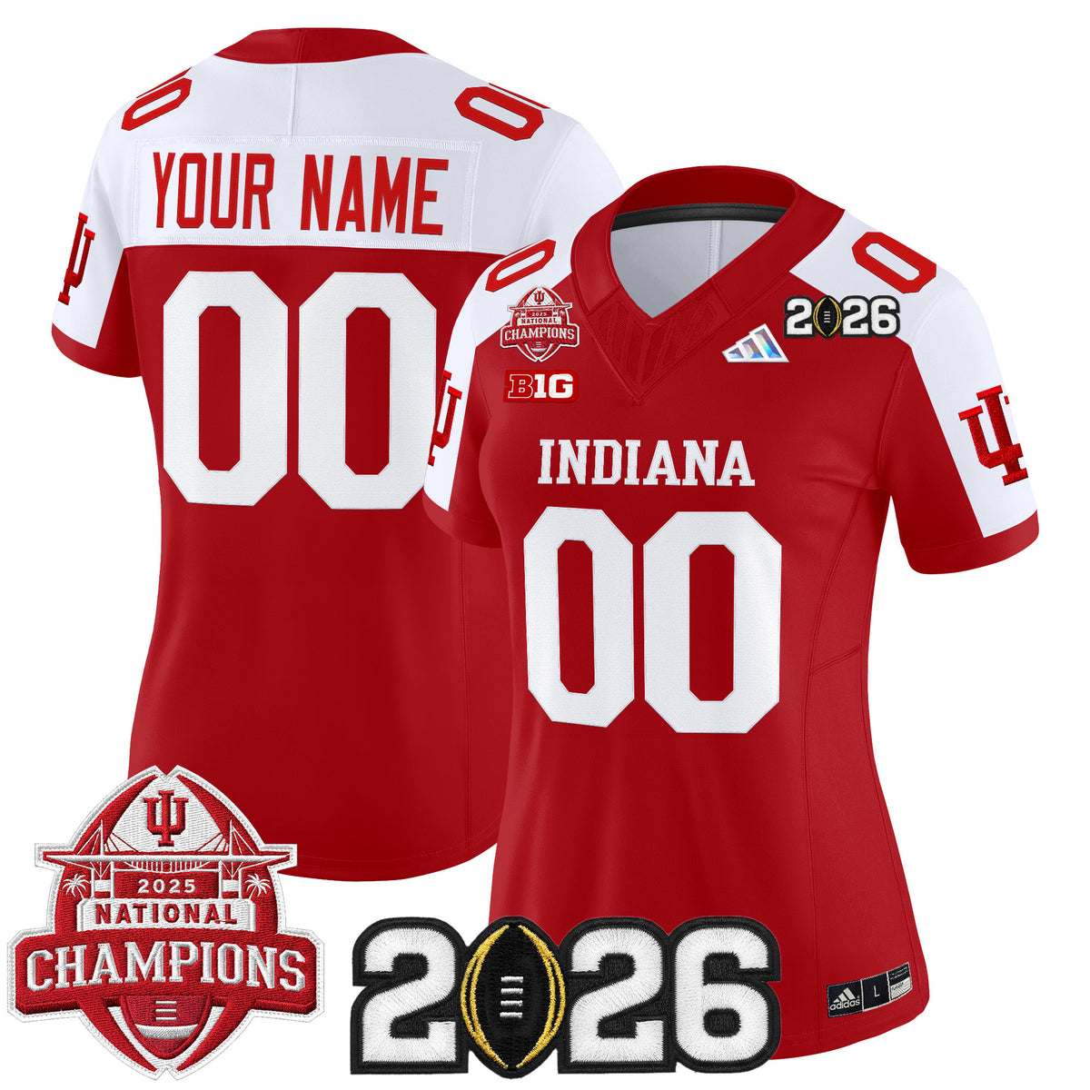 Indiana Hoosiers 2025 National Champions & 2026 CFP Final Patch Vapor Limited Custom Jersey V2 - All Stitched
