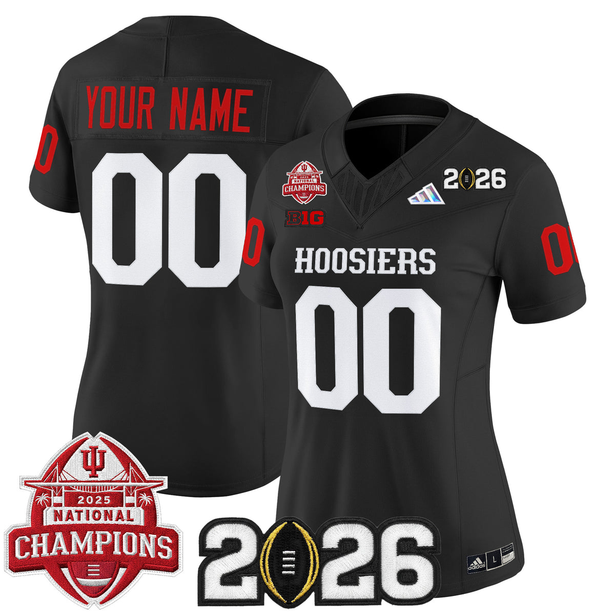 Indiana Hoosiers 2025 National Champions & 2026 CFP Final Patch Vapor Limited Custom Jersey V2 - All Stitched