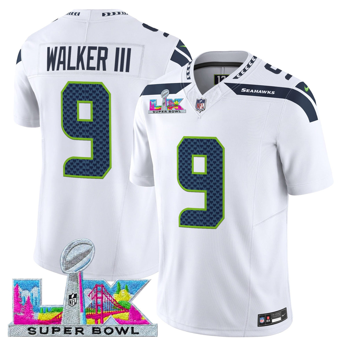 Men's Seattle Seahawks Super Bowl LX Vapor Limited Jersey - All Stitched