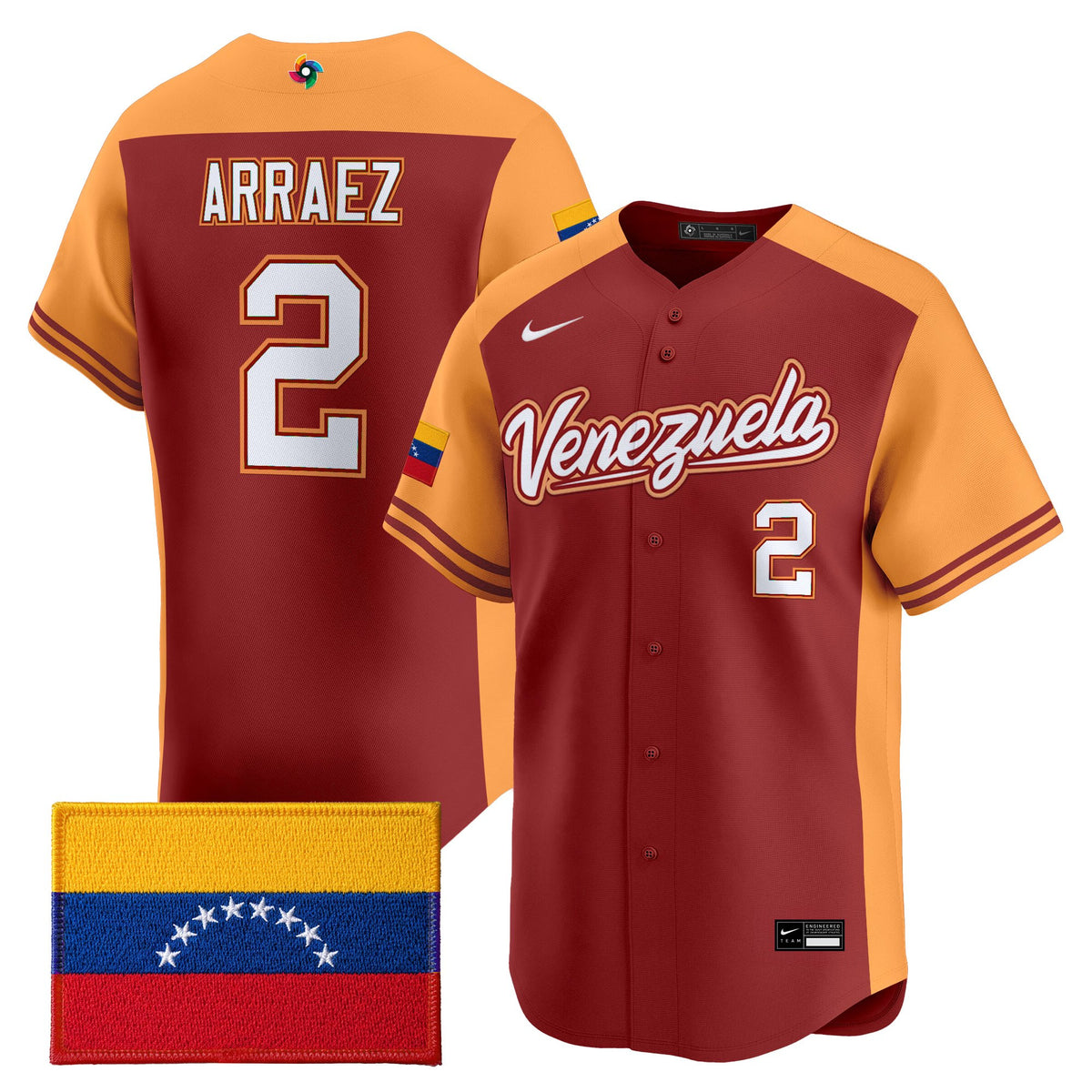 Men's Team Venezuela World Baseball Classic Vapor Premier Jersey - All Stitched
