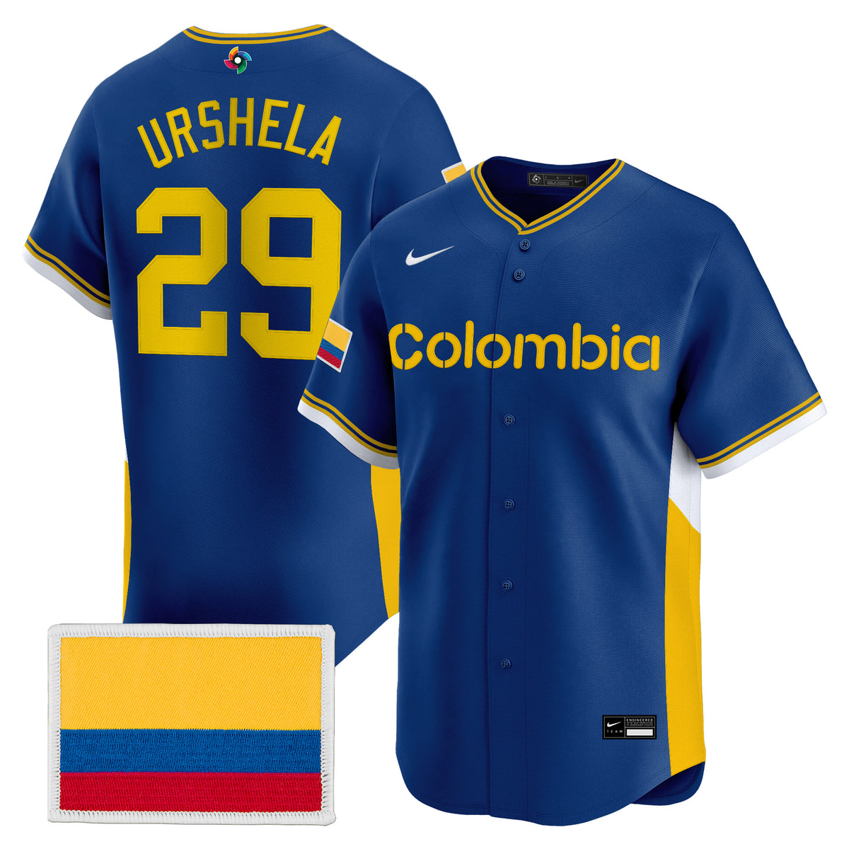 Men's Team Colombia 2026 World Baseball Classic Vapor Premier Jersey - All Stitched