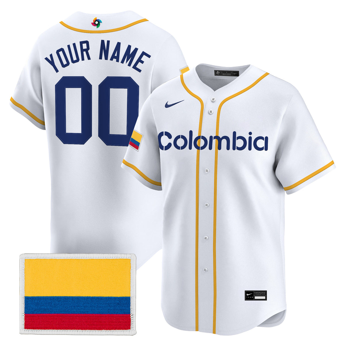 Team Colombia 2026 World Baseball Classic Vapor Premier Custom Jersey - All Stitched