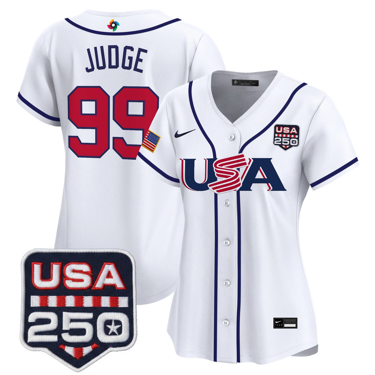 Women's Team USA World Baseball Classic 250America Patch Vapor Premier Jersey - All Stitched