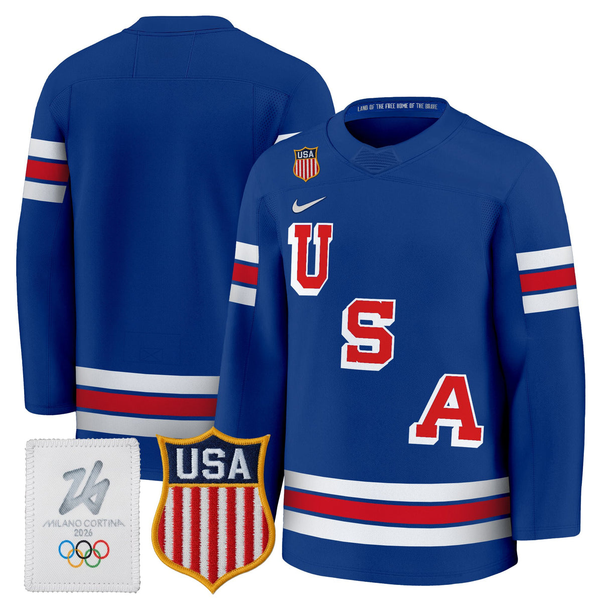 Men's 2026 USA Olympic Premium Hockey Jersey - All Stitched