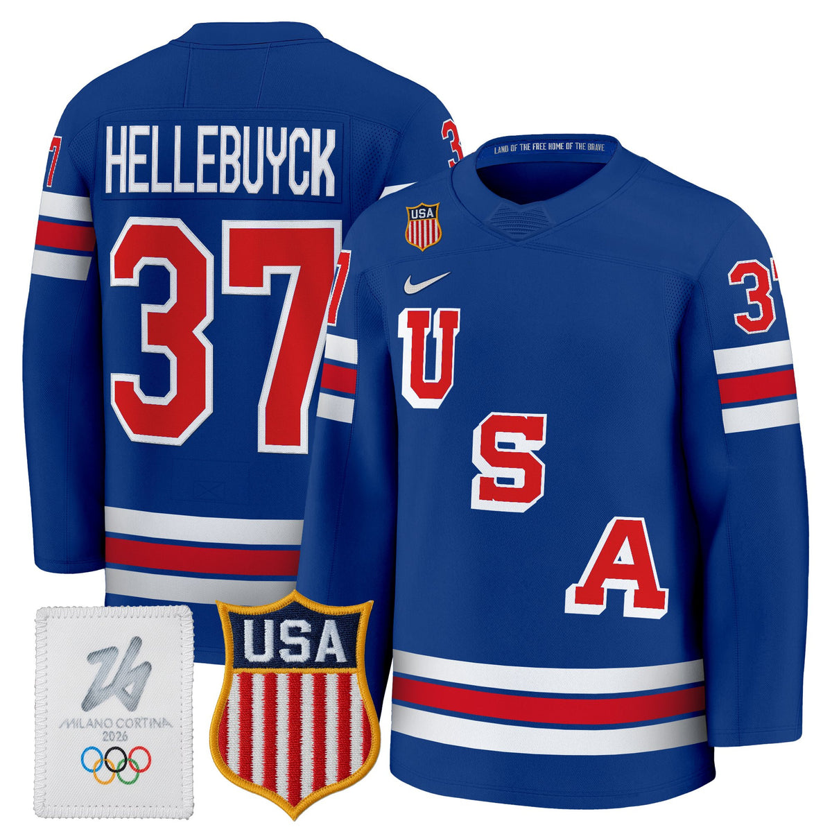 Men's 2026 USA Olympic Premium Hockey Jersey - All Stitched