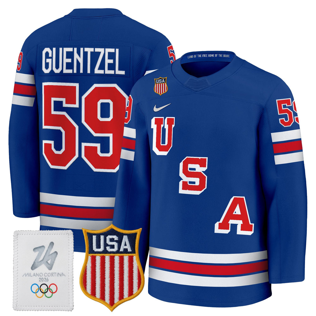 Men's 2026 USA Olympic Premium Hockey Jersey - All Stitched