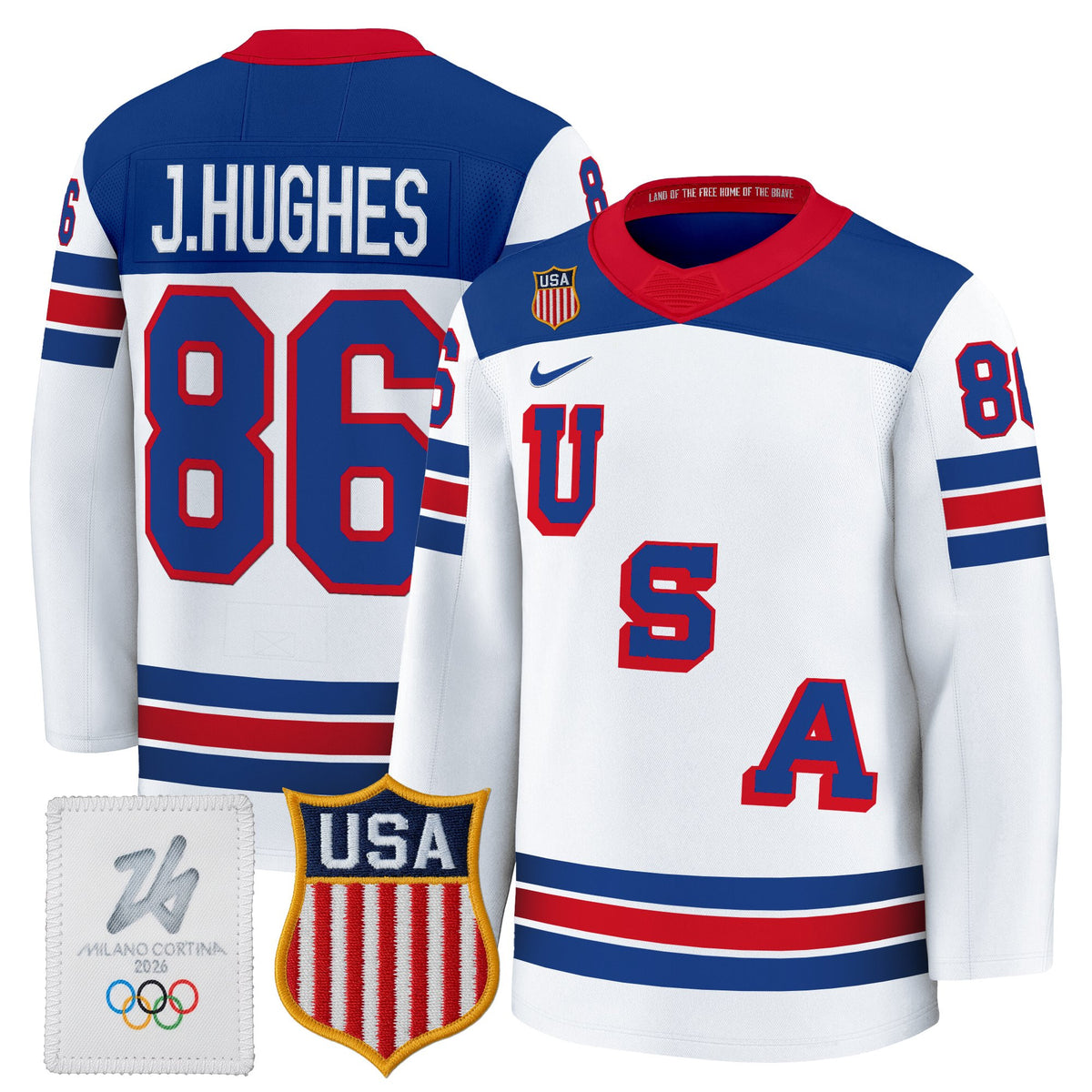 Men's 2026 USA Olympic Premium Hockey Jersey - All Stitched