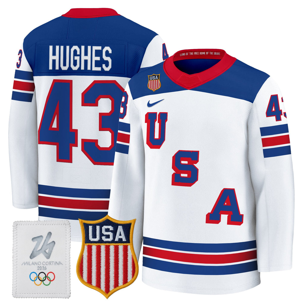 Men's 2026 USA Olympic Premium Hockey Jersey - All Stitched