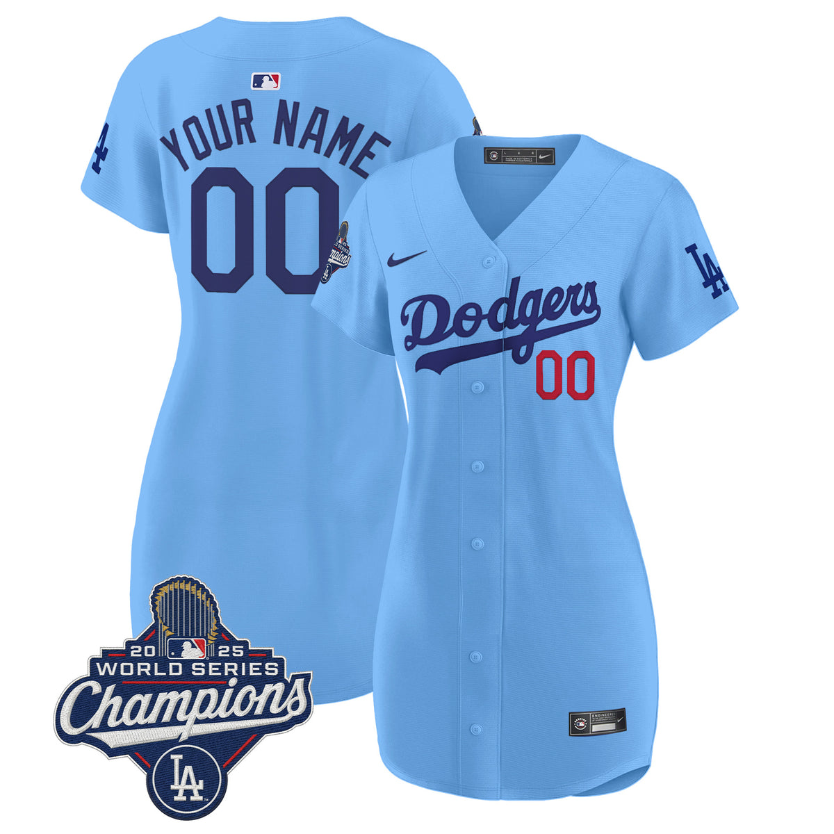 Dodgers 2025 World Series Champions Patch Custom Baseball Dress - All Stitched