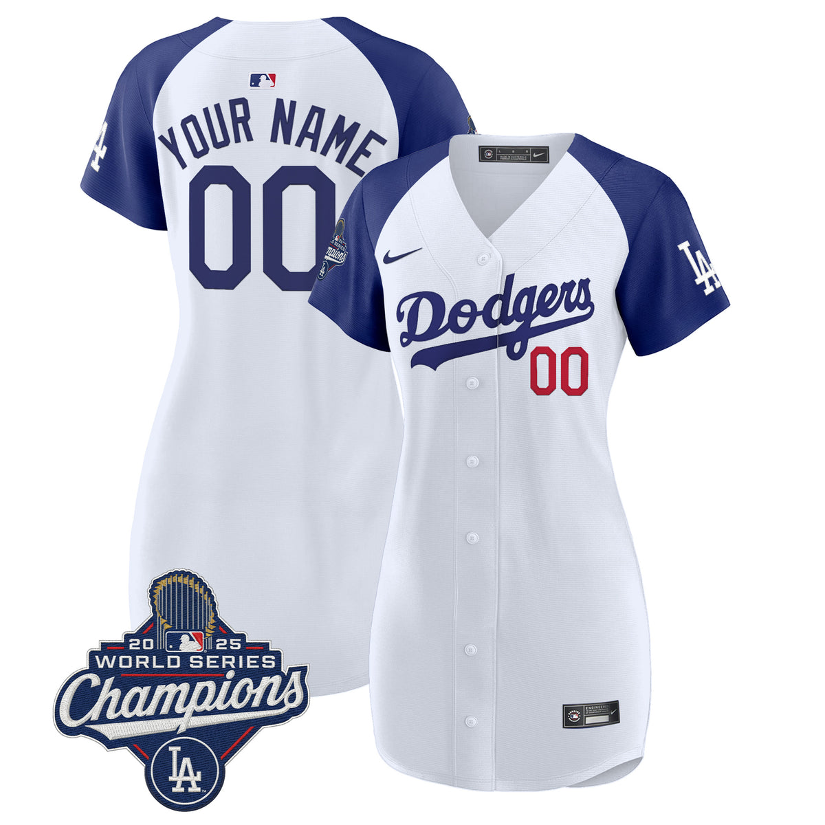 Dodgers 2025 World Series Champions Patch Custom Baseball Dress - All Stitched
