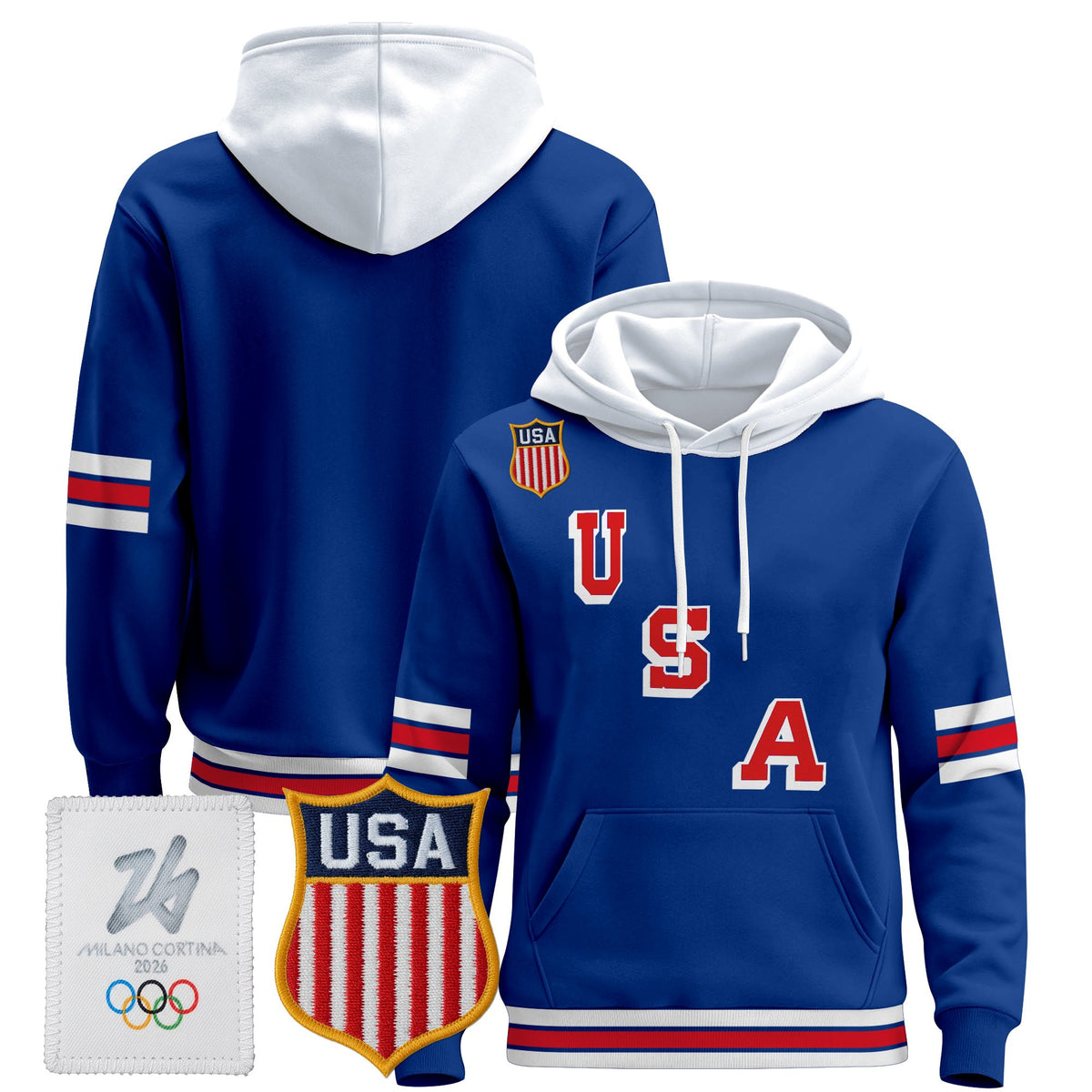 Men's 2026 USA Olympic Premium Hockey Hoodie - All Stitched