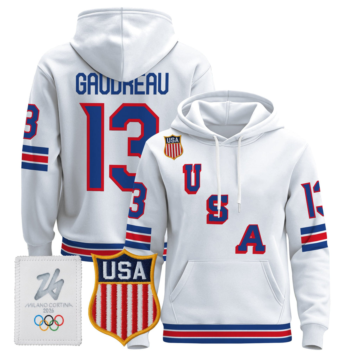 Men's 2026 USA Olympic Premium Hockey Hoodie - All Stitched