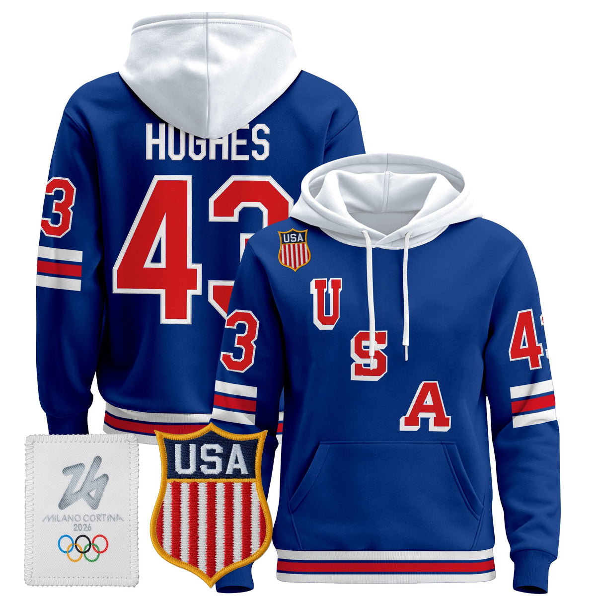 Men's 2026 USA Olympic Premium Hockey Hoodie - All Stitched