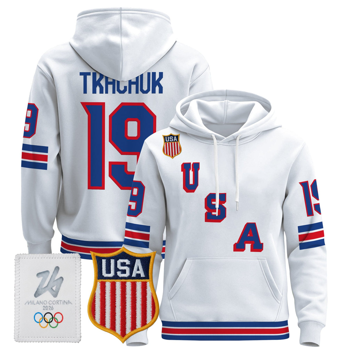 Men's 2026 USA Olympic Premium Hockey Hoodie - All Stitched