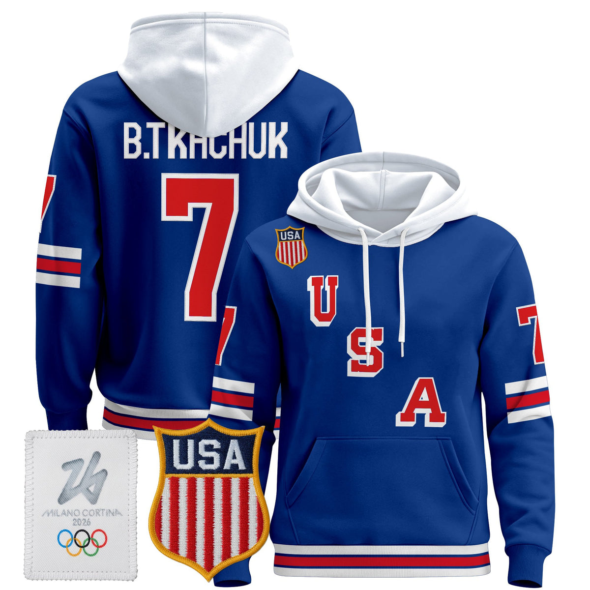 Men's 2026 USA Olympic Premium Hockey Hoodie - All Stitched
