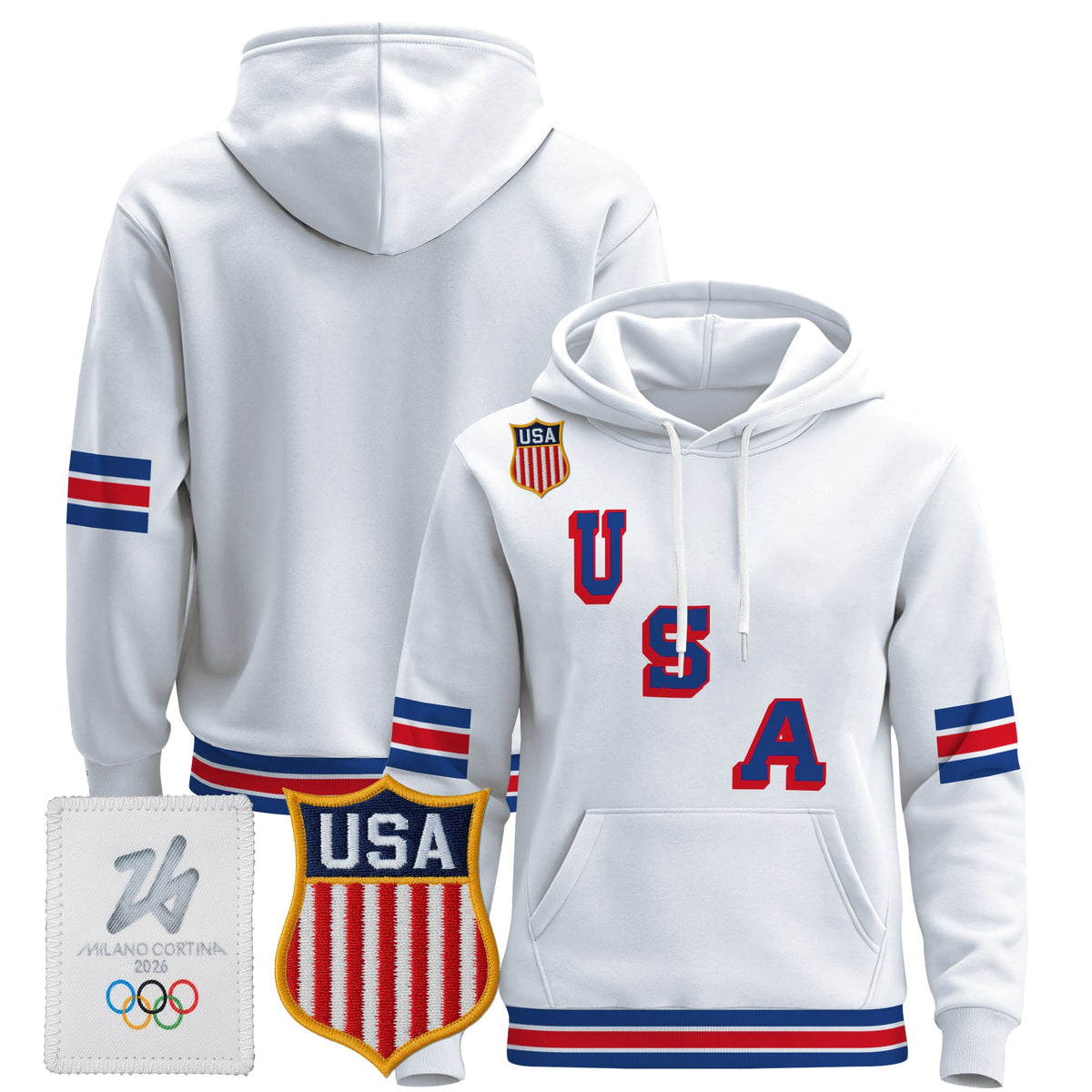 Men's 2026 USA Olympic Premium Hockey Hoodie - All Stitched
