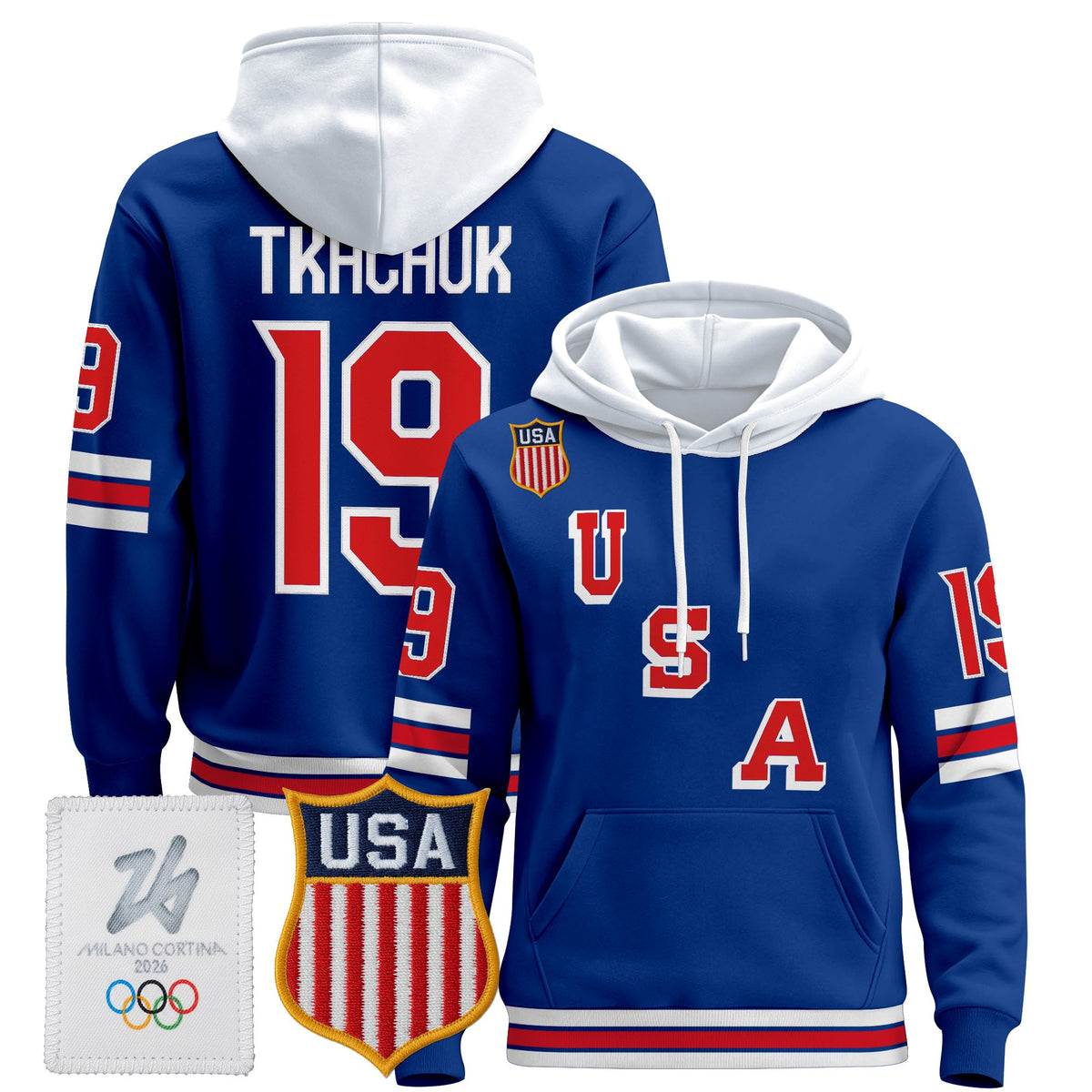 Men's 2026 USA Olympic Premium Hockey Hoodie - All Stitched