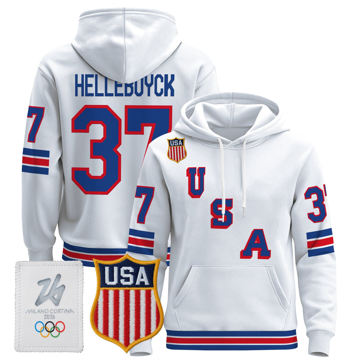 Men's 2026 USA Olympic Premium Hockey Hoodie - All Stitched