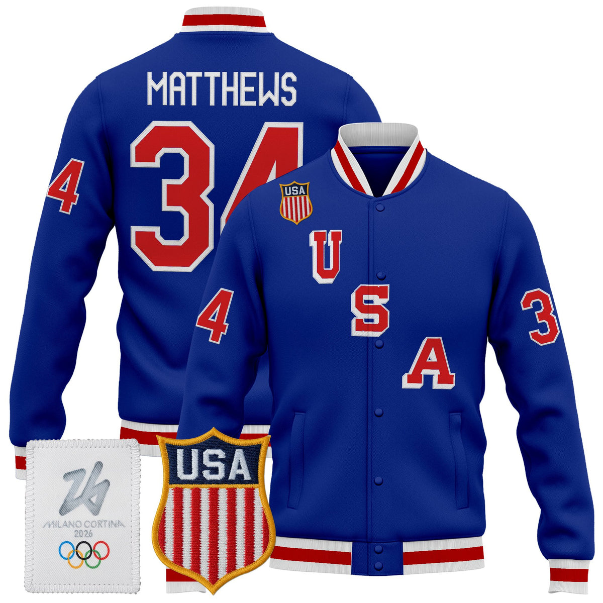 Men's 2026 USA Olympic Premium Hockey Jacket - All Stitched