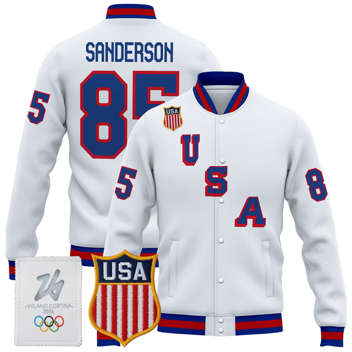 Men's 2026 USA Olympic Premium Hockey Jacket - All Stitched
