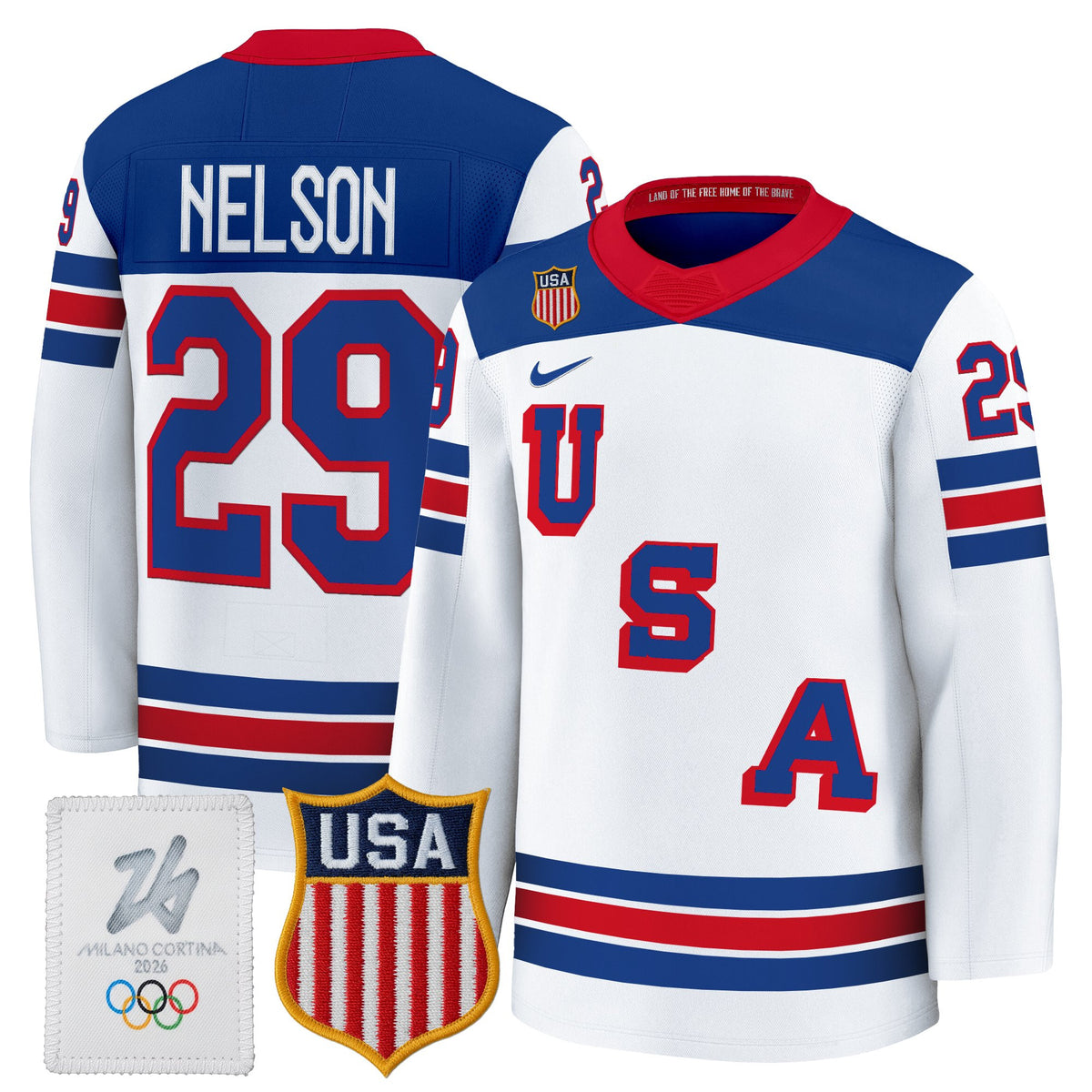 Men's 2026 USA Olympic Premium Hockey Jersey - All Stitched