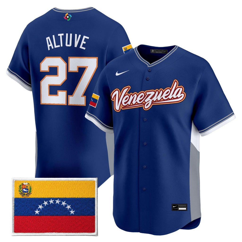 Men's Team Venezuela World Baseball Classic Gold Vapor Premier Jersey - All Stitched