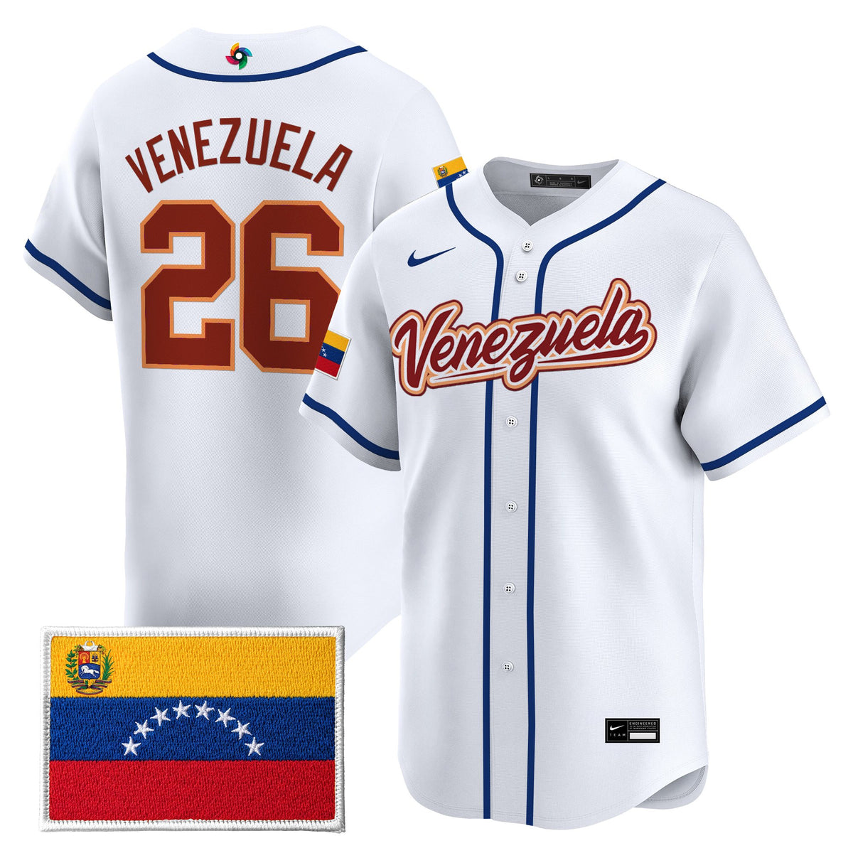 Men's Team Venezuela World Baseball Classic Gold Vapor Premier Jersey - All Stitched