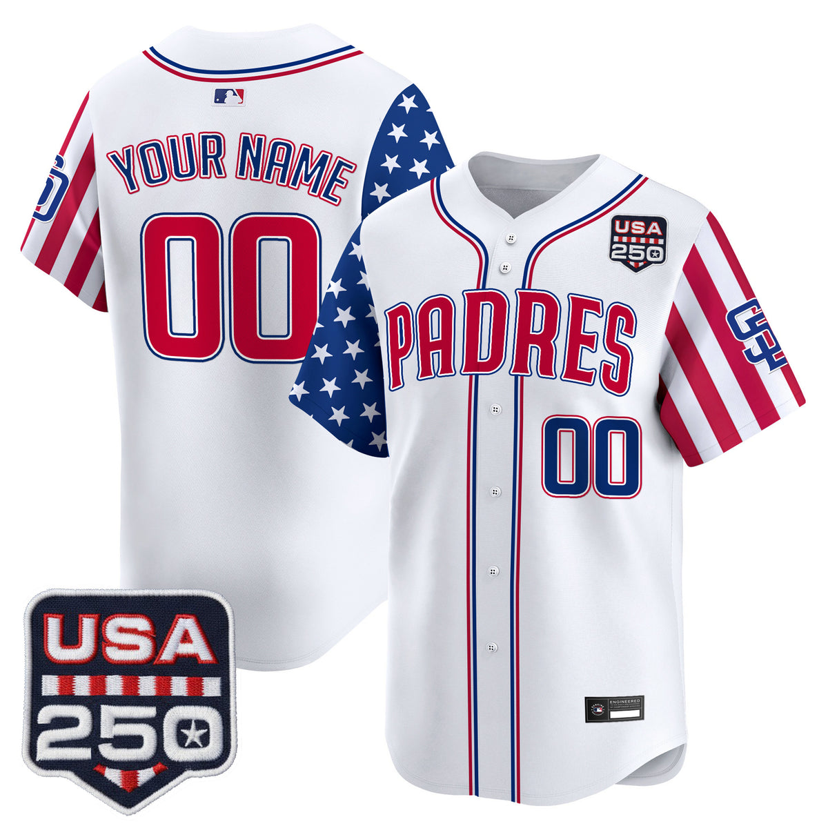 San Diego Padres "America250 Edition" Vapor Premier Limited Custom Jersey - All Stitched