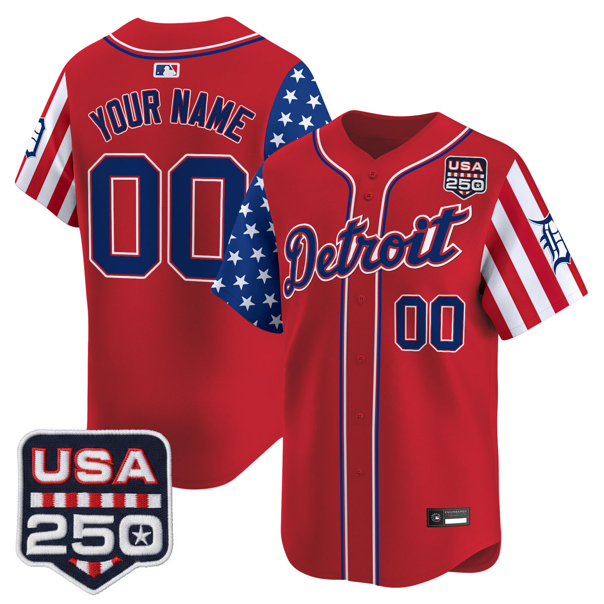 Detroit Tigers "America250 Edition" Vapor Premier Limited Custom Jersey - All Stitched