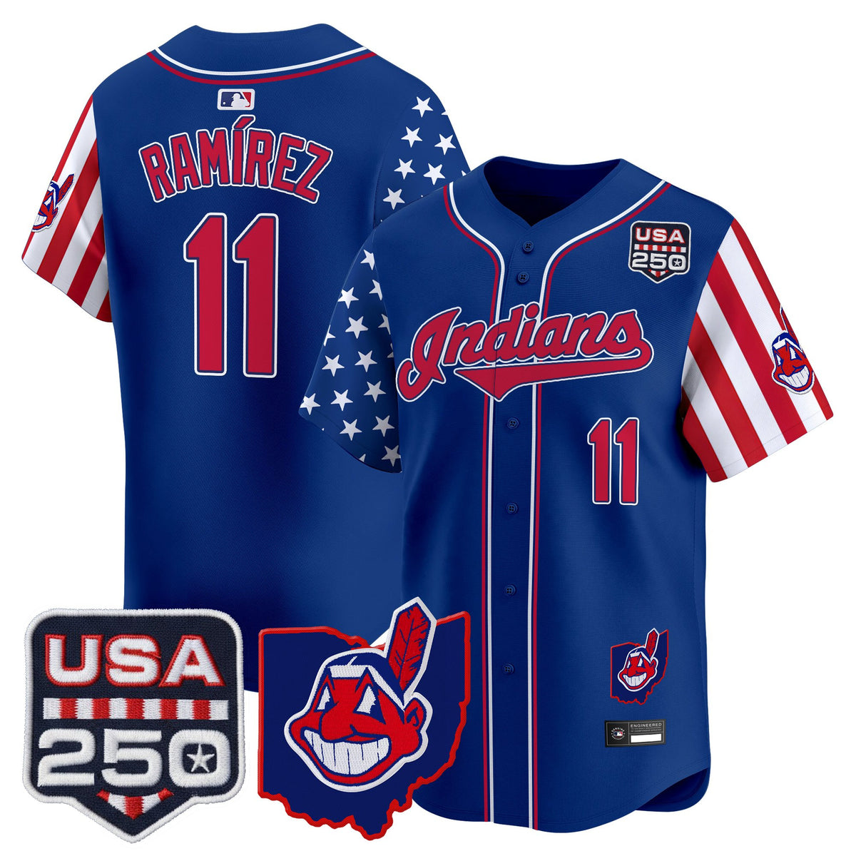Men's Cleveland Indians "America250 Edition" Vapor Premier Limited Jersey - All Stitched