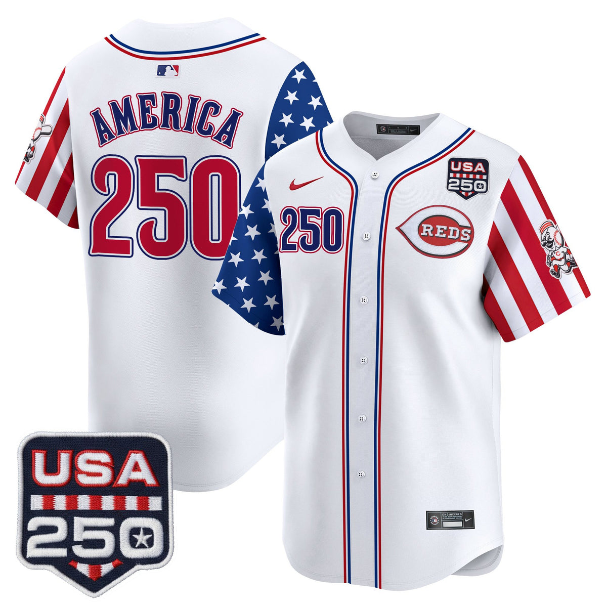 Men's Cincinnati Reds "America250 Edition" Vapor Premier Limited Jersey - All Stitched