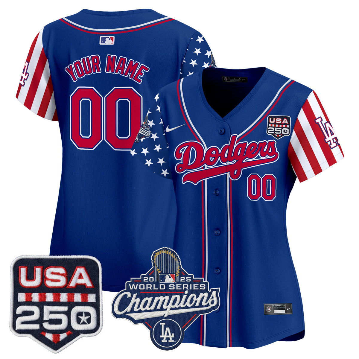 Los Angeles Dodgers "America250 Edition" Vapor Premier Limited Custom Jersey V2 - All Stitched